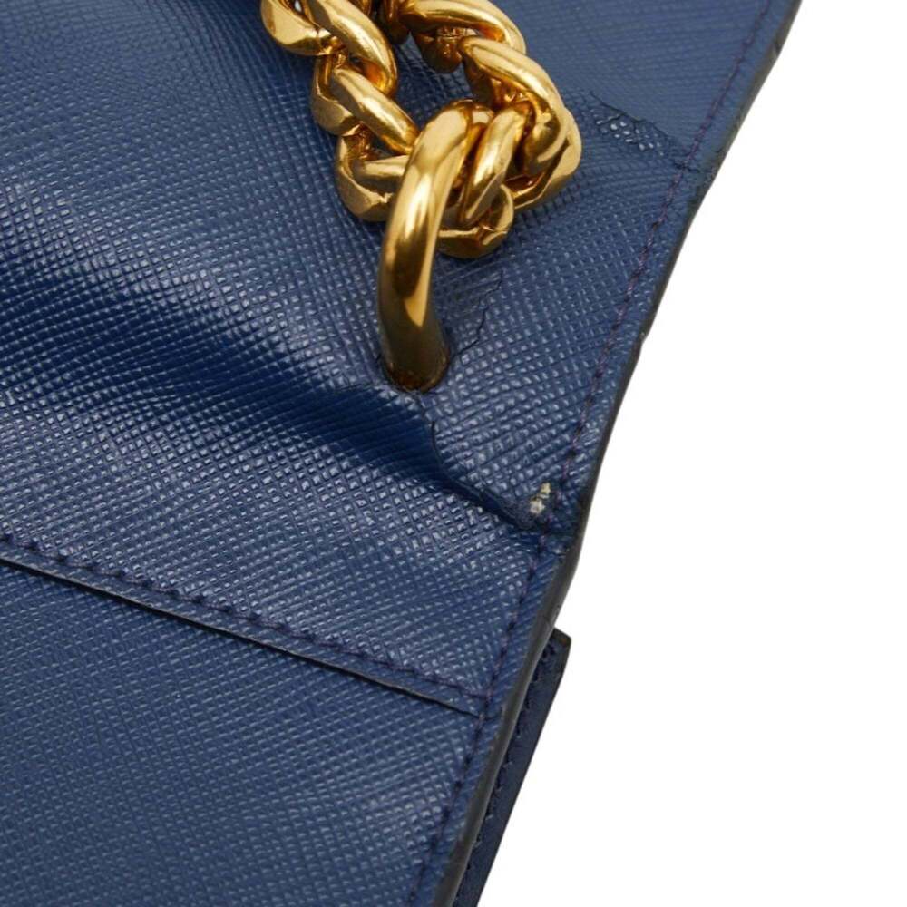 PRADA Blue Leather Saffiano Shoulder Bag - Picture 9 of 16